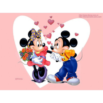 Mickey and Minnie Mouse Cake – Romantic Children's Cake with Print No. 017-071