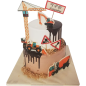 🚧🏗️ Cake "Construction Site with Crane and Excavator" | Model F758