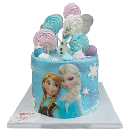 Children's Frozen cake with Elsa, Anna and Olaf - model F1762.