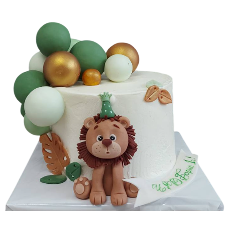 🦁🎈 Children's cake "Lion Safari" - F-1744