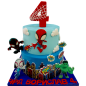 🍰🕷️🦸♂️ Двуетажна торта „Супергерои“ (Spider-Verse) – Ф-1618 🍰🕷️🦸♂️ Двуетажна торта „Супергерои“ (Spider-Verse) – Ф-1618