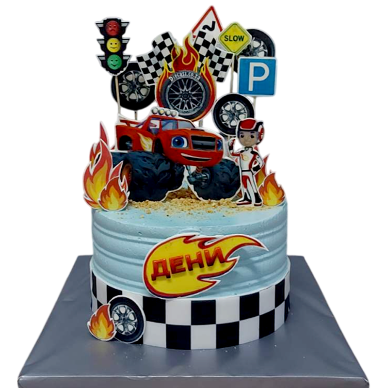 🏁🔥 Children's cake "Blaze - racing" F-1997