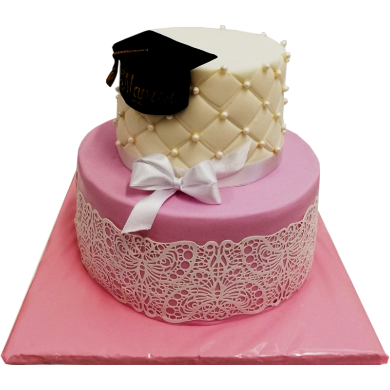 🎓🎀 Торта „Дипломиране в розово“ Ф-568