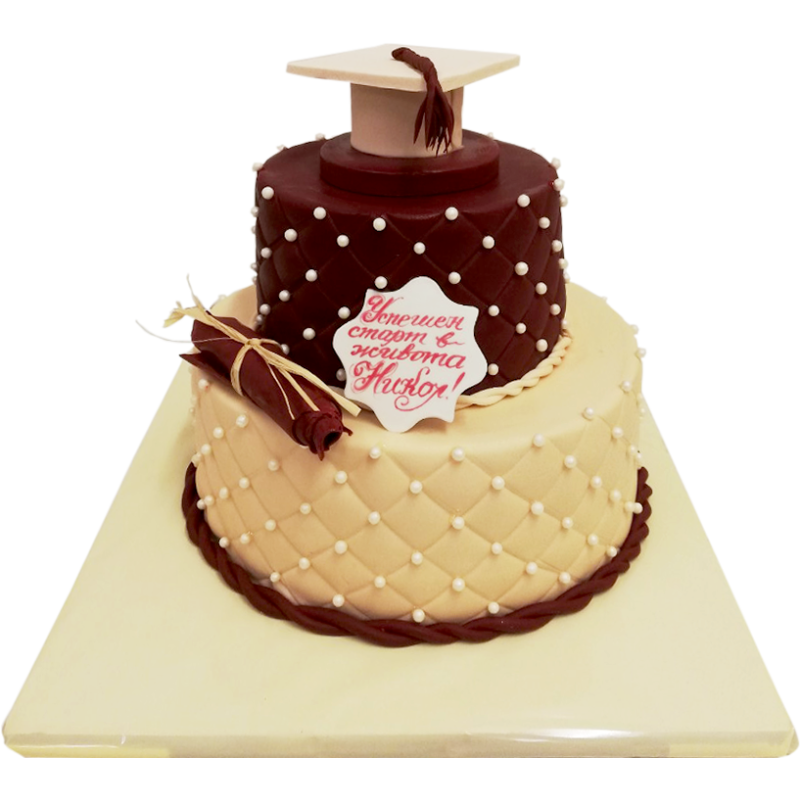 🎓🍫 Торта „Дипломиране в шоколад и шампанско“ Ф-573