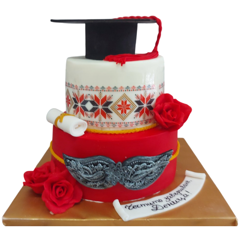 🎓🌹 Торта „Дипломиране с шевица и рози“ Ф-1631